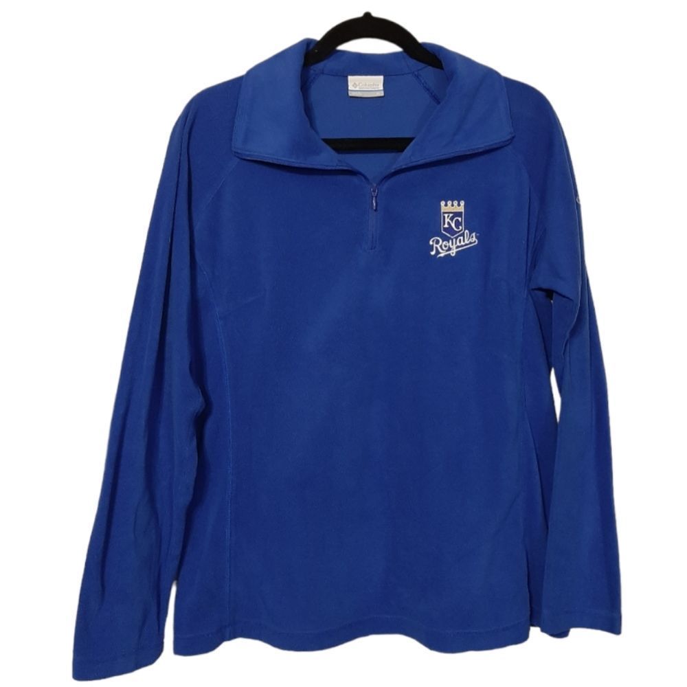 COLUMBIA KC Royals MLB Glacial Fleece Women's XL Blue Half Zip Pullover